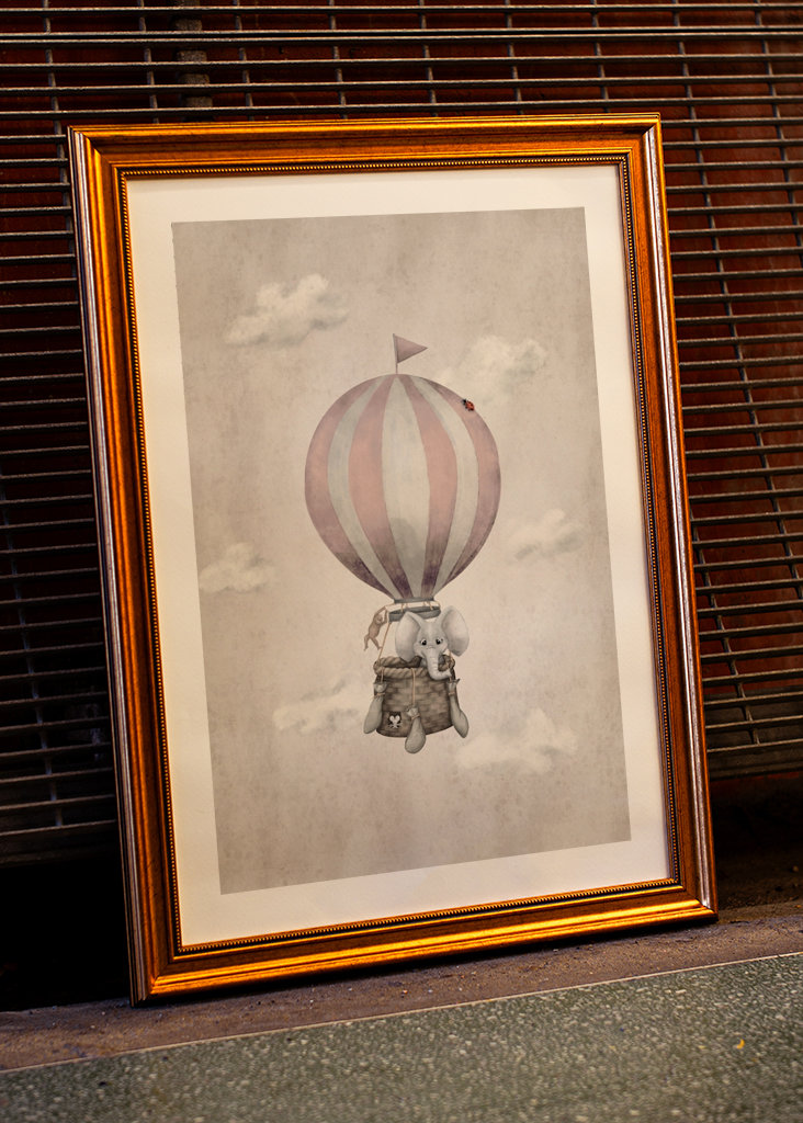 Heißluftballon Pink