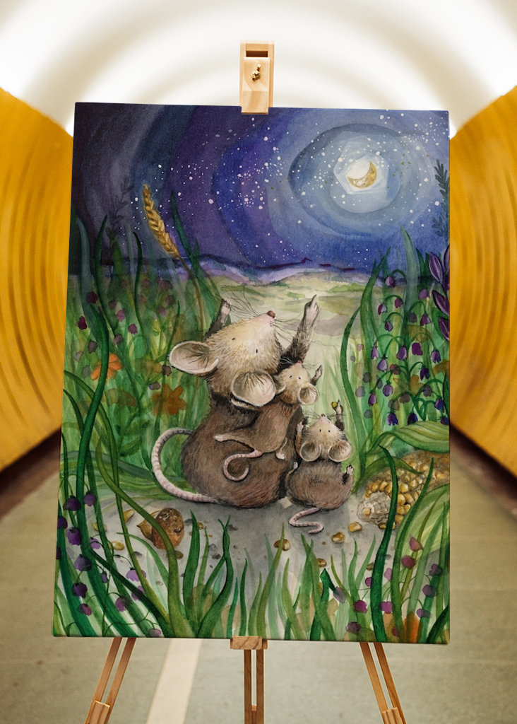 Roztomilé měsíční myši