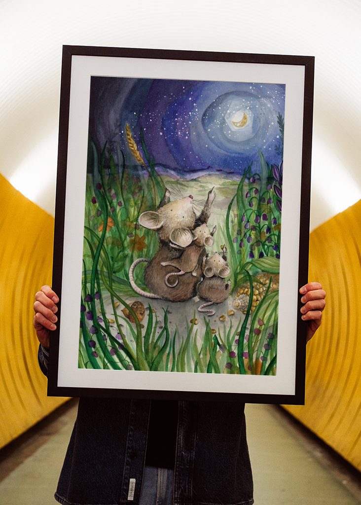 Roztomilé měsíční myši