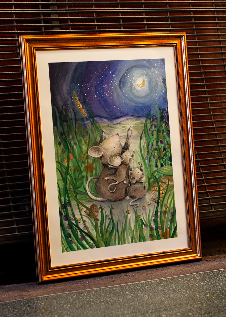 Roztomilé měsíční myši