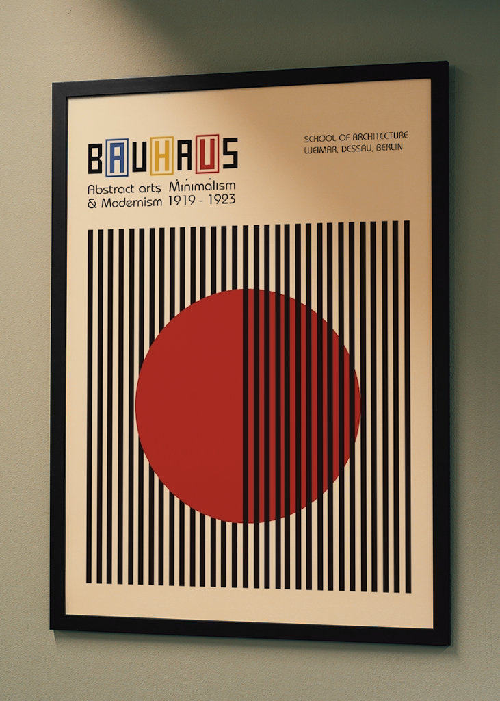 Červený plakát Bauhaus Circle